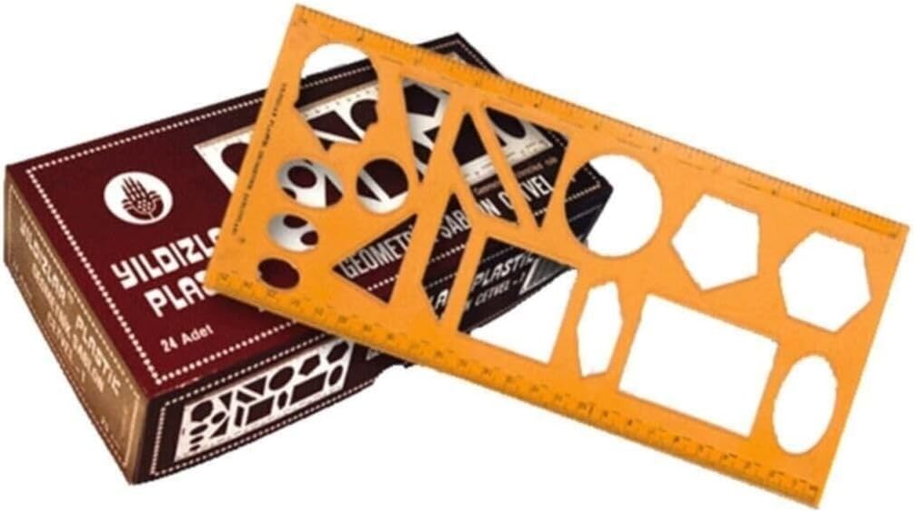 Yıldızlar Geometrik Şablon Cetvel 25 cm.