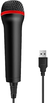 4M 13FT Wired USB Microphone for Rock Band, Guitar Hero, Lets Sing - Compatible with Sony PS2, PS3, PS4, PS5, Nintendo Switch, Wii, Wii U, Microsoft Xbox 360, Xbox One and PC