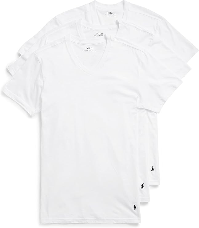Polo Ralph Lauren Men's Classic Fit Cotton V-Neck Undershirt 3-Pack