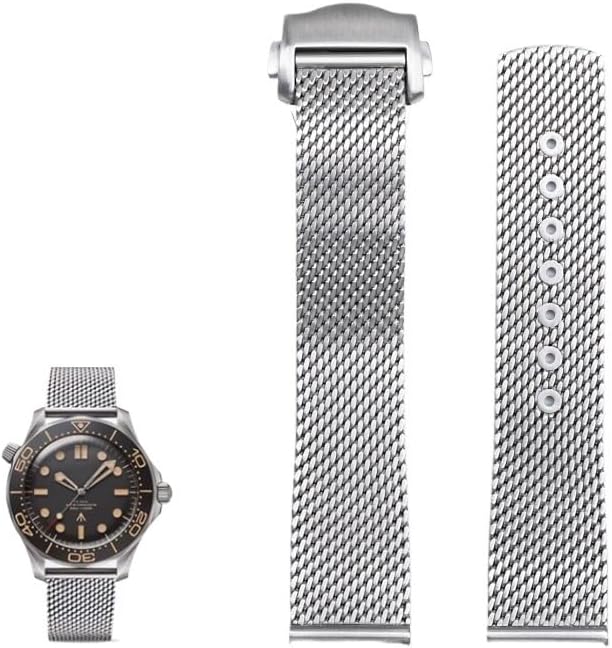hooson Stainless steel watchband for Omega Seamaster 300 Speedmaster 007 Observatory Milanese mesh watch sstraps