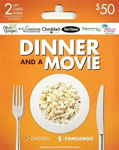 Darden-Fandango Movie & a Meal, Multipack of 2 - $25