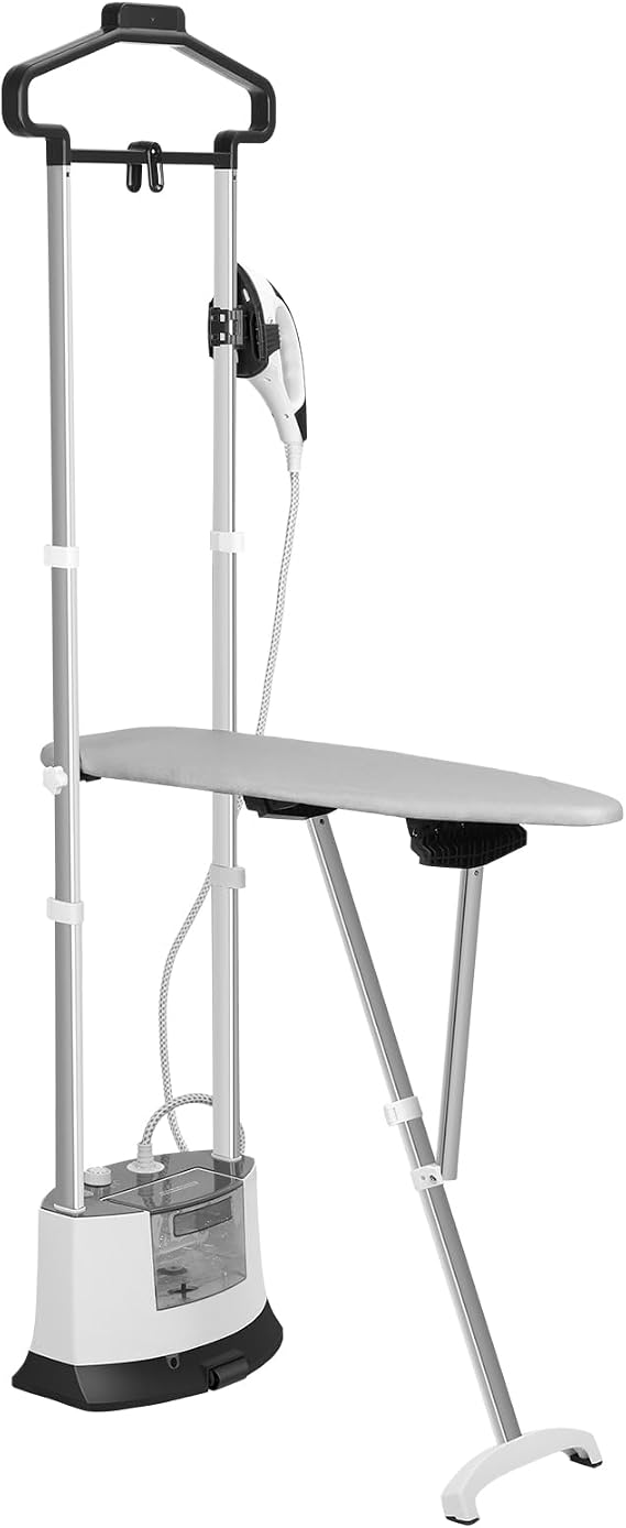 Garment Steamer Set Standing Garment Steamer with 90 Degree Ironing Board Flat Hanging Iron Rapid Heats Electric Clothes Steamer, Vertical and Horizontal Ironing Machine Grey