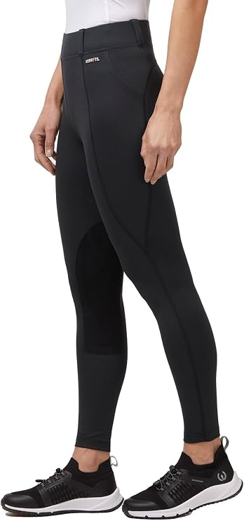 Kerrits Women's Performance Knee Patch Horse Riding Tights Breathable Lightweight Equestrian Schooling Leggings, Pockets