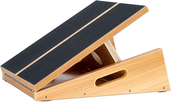 StrongTek Wooden Slant Board, Extra-Large 16 x 18 in, 5 Adjustable Angles | Standard and XL Sizes, Full or Partial Non-Slip Surfaces, Side Carry Handle, Calf and Ankle Stretching, Squats and Rehab
