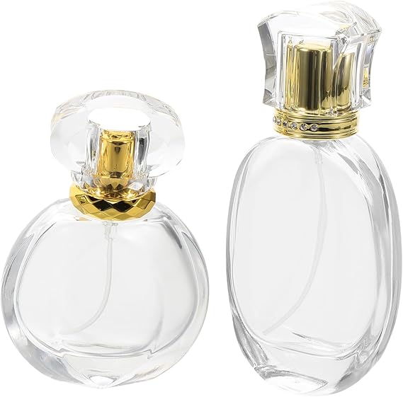 2pcs Refillable Travel Perfume Spray Bottles Miniature Glass Containers Portable Empty Cologne Bottles for Sample Bulk