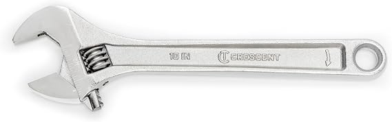 Crescent 10" Adjustable Wrench - Boxed - AC210BK | Boxed, Laser-Etched SAE and Metric Scale, Hex Jaw Design, 1-5/16 Inch Jaw Capacity Fits a Wide Range of Fasteners