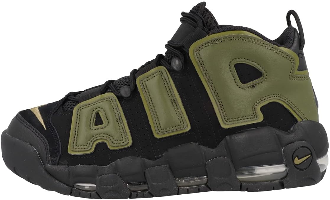 Nike mens Air More Uptempo 96 Basketball Trainers Cj6129 Shoes, Black/Rough Green-pilgrim-blac, 8.5