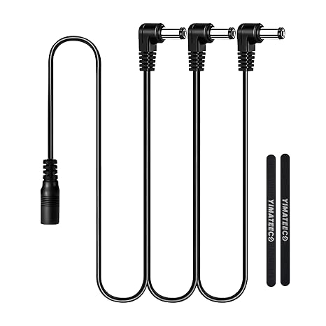 Guitar Pedal Power Supply Adapter, 1 to 3 Way Daisy Chain Pedal Cables Power Cord DC 9V Power Supply Splitter Cable for Most Guitar Effect Pedal (Tip Negative)