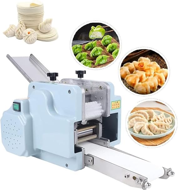 Electric Dumpling Roller Automatic Dumpling Skin Machine Ravioli Wonton Roller Commercial Dough Rolling Machine Dumpling Wonton Maker with Round Shape