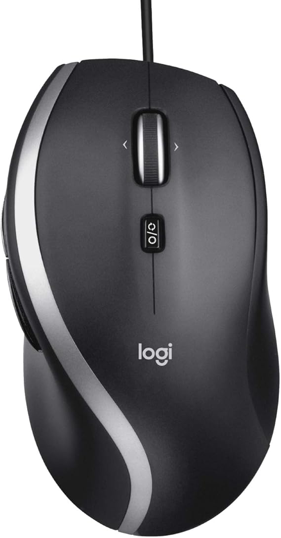 Logitech M500s Full Size Advanced Corded Mouse with Hyper-Fast Scrolling | Wired with 6-foot USB-A cable, no Bluetooth or USB dongle, 4000 dpi optical tracking, 7 customizable buttons, plug-and-play