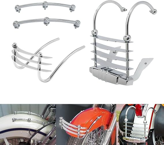 TCMT Front/Rear Fender Trim Bumper Grill Cheese Grater Fender Side Spear Trim Fit For Heritage Springer 1997-2003