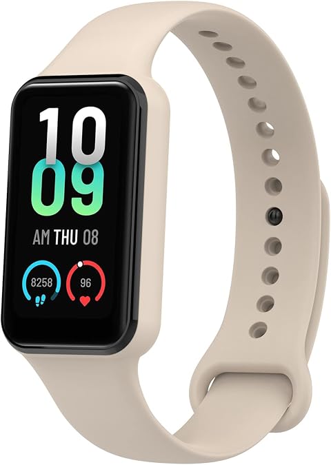 Watch Bands Compatible with Amazfit Band 7 Straps with Protector Case for Women Men, Silicone Replacement Bands Metal Buckle Adjustable Wristbands Bracelet Sport Strap for Amazfit Band 7