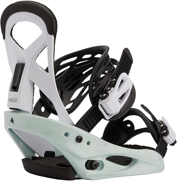 Burton Kids' Smalls Re:Flex Snowboard Bindings 4K-7K (Large (4K-7K), Neo-Mint/White)