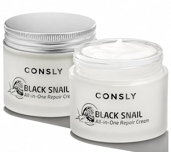 Black Snail Repair Cream Hydrating Anti-Aging Face Moisturizer for Dry & Aging Skin, Improves Elasticity & Texture, Korean Skincare, 70ml