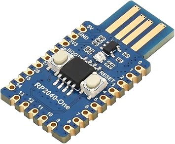 waveshare RP2040-One Microcontroller Development Board Type-A 4MB Flash Pico-Like MCU Board Based on Raspberry Pi RP2040,PCB USB-A Port,Support C/C++,MicroPython