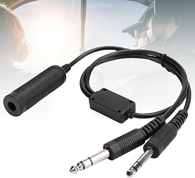 Headset Adapter Portable Headphone Adapter Cable for Helicopter to General Aviation for U174 Connectors with Dual Ga Plugs316 Mic Plug 14 Speaker Plug to Nexus 4 Conductor Plug Play Design