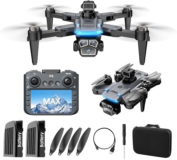Drone with Camera 4k, HD Drones for Adults, Remote Controller with Screen,Foldable Portable Quadcopter, Obstacle Avoidance, Brushless Motor FPV