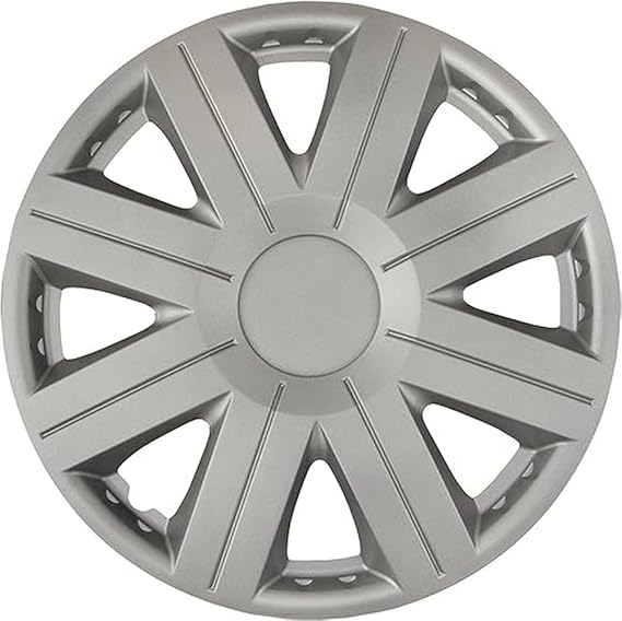 cartrend Active Hub Caps 14 Inch for All Standard Steel Rims Made of Special ABS Quality Plastic Impact Resistant Double Layer Metallic Painting Can Be Painted Over Silver Pack of 1