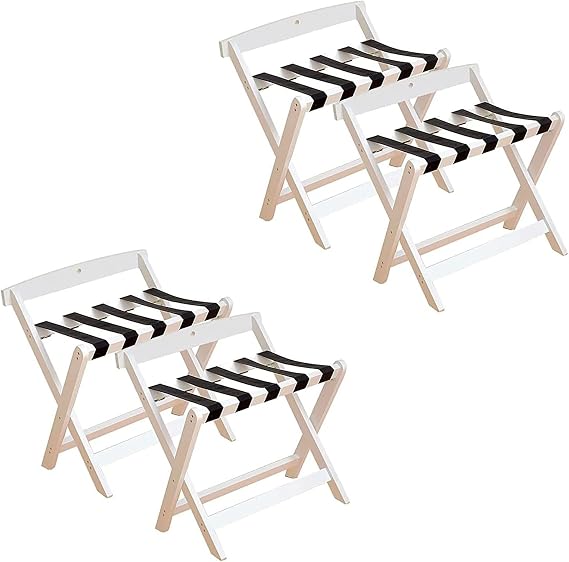 Luggage Rack Foldable Luggage Rack Luggage Rack Luggage Rack Hotel Luggage Rack Multifunctional Home Storage Rack With Nylon Straps Clothes Storage Rack,white-4pcs