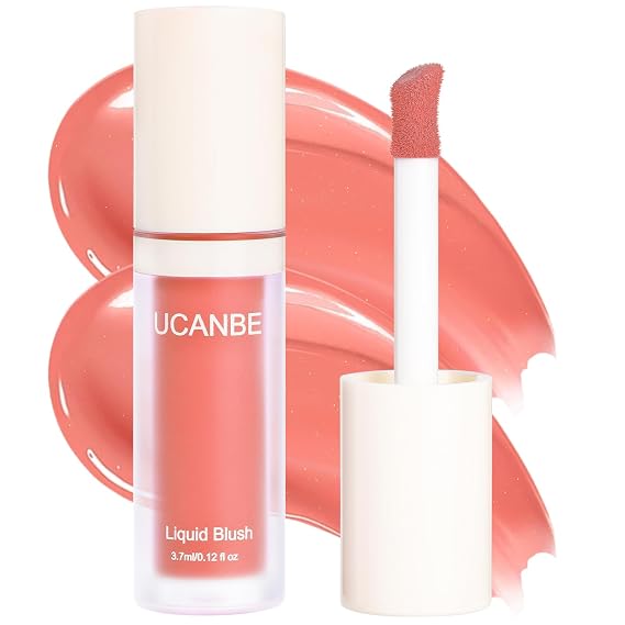 Dewy Liquid Blush for Cheeks, High Pigment Buildable Cream Blush, Long-Lasting Natural Glow - Hydrating Formula Lightweight Makeup Radiant Flushed Cheeks (07 Satin Rose)