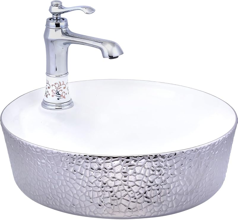 İSAOĞLU YAPI Çanak Lavabo, Beyaz, Yuvarlak, Seramik, 43x43 cm
