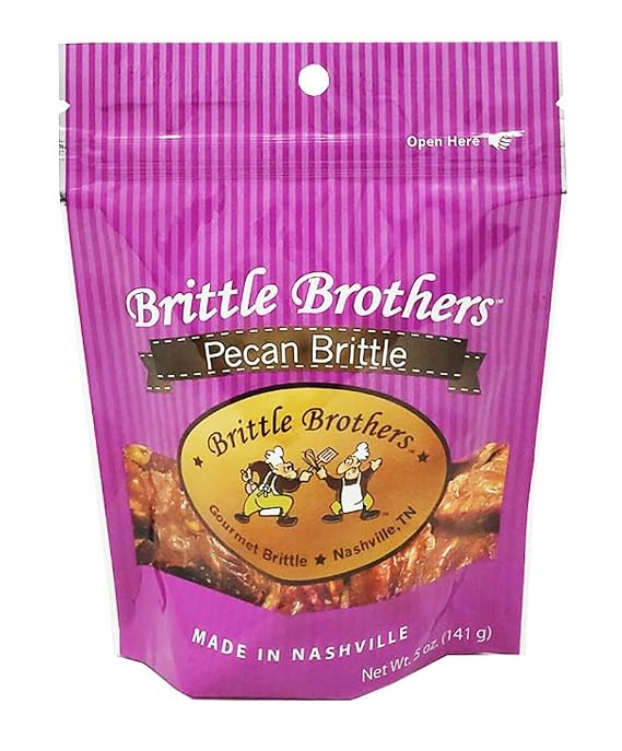 Brittle Brothers Pecan Brittle - 5 oz Gift Bag - Gourmet Candy