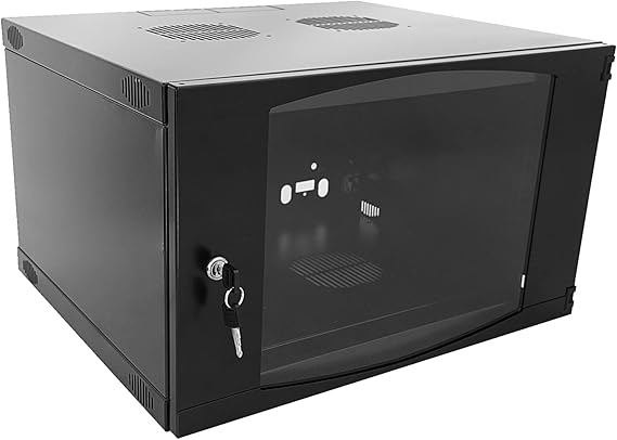 9U Wall Mount Network Server Cabinet Rack Enclosure Plexiglass Door Lock 450mm Deep with one Cantilever Shelf (9U)