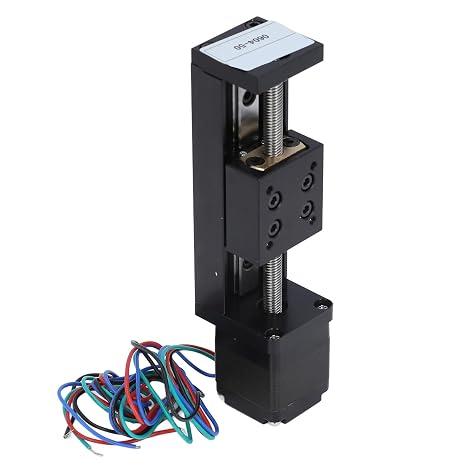 Tbest Mini Linear Motion Stage Actuator 50mm Stroke with Stepper Motor for CNC Router, High Aluminum Alloy Slide Rail for XYZ Milling & Engraving
