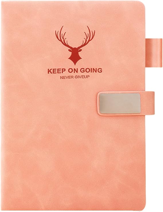 A5 Notebook, Notepad, Leather Notebooks 360Pages /180 Sheets for Writing, 80gsm College-Ruled Paper, Waterproof Cover, for Women Men Work Office School Writing Study,14.8 x 21.3cm (Pink)