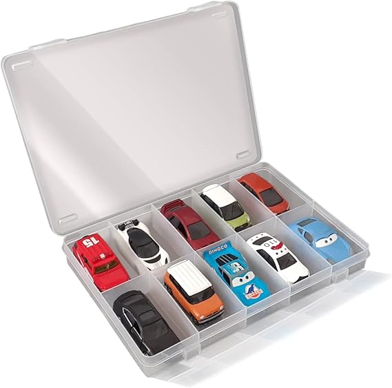 Hot Wheels Tomica Car Organizers and Transparent Storage Carrying Box Max 10 cars Capacity Display case Japan made durable and safe (Box only)