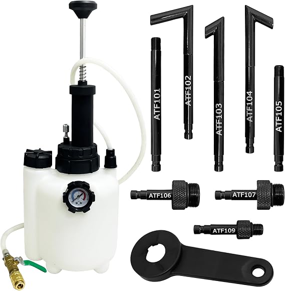 3 Liters Transmission Fluid Pump Kit Manual Transmission Fluid Transfer Pump Oil Filling Filler System Tool with 8Pcs Adapters