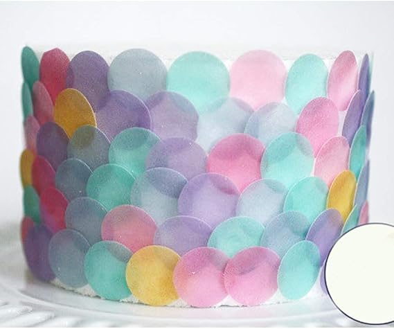 150pcs 1.5" Mermaid Edible Colorful Pre Cut Wafer Cupcake Toppers, Cake idea decoration,edible paper for cupcake decoration