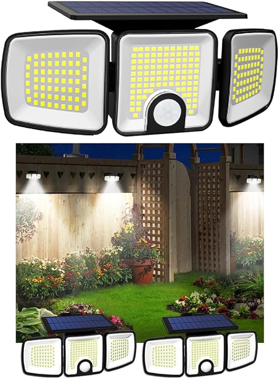 Greentech Solar Powered 223 Cob LEDs, Motion Sensor, 3 Sided Lighting/GT-SL25 [Energy Class A+++]