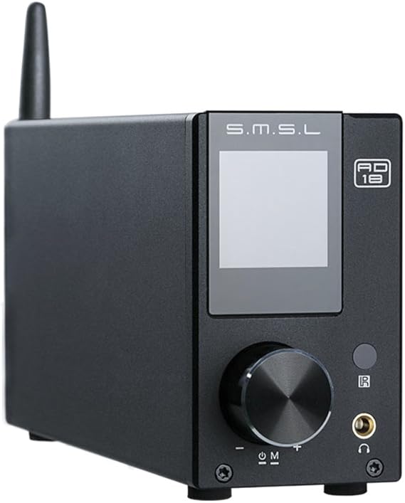 S.M.S.L AD18 Audio HiFi Stereo Amplifier with Bluetooth 4.2 Supports Apt-X,USB DSP Full Digital Power Amplifier 2.1 Small 80Wx2 Class D Amplifier with Subwoofer Output | 2.1 Subwoofer Supports Apt-X USB DSP 80Wx2 Audio HiFi Class D Amplifier Bass and Treble Control For Home Audio/PC/Speaker