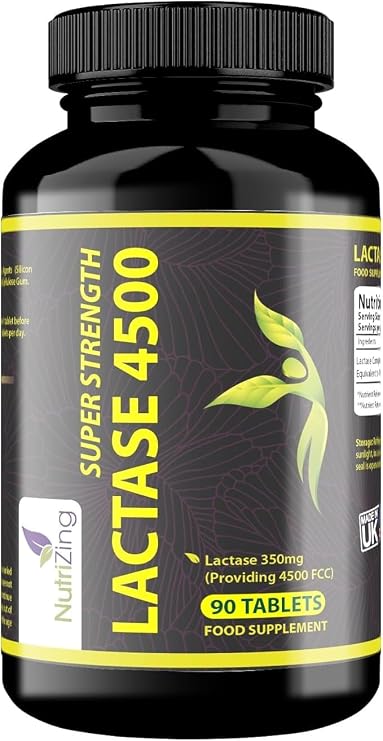 Digestive Enzyme Supplements - 90 Lactase Tablets - Vegan Daily Cleanse Lactose Intolerance Tablets to Help Digest Milk & Dairy - Chewable Digestion Supplement by NutriZing