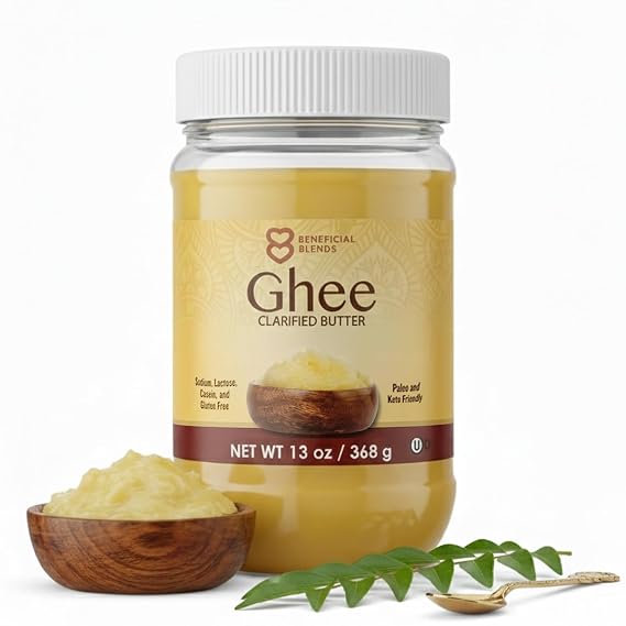 Ghee, Clarified Butter, Lactose & Casein Free Cooking Oil, Keto & Paleo Friendly, Net Wt 13 oz Jar
