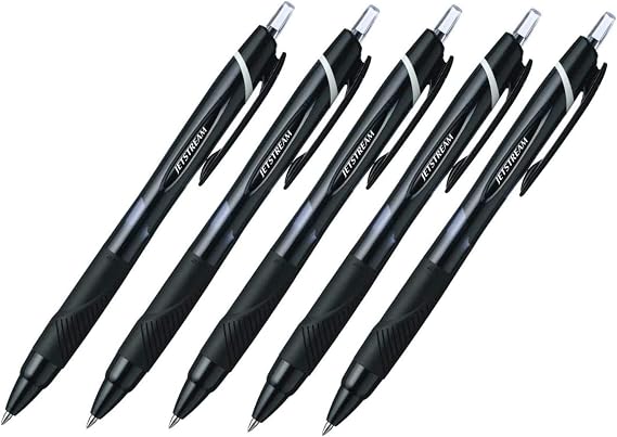 Uni-Ball Jetstream Extra Fine Point Retractable Roller Ball Pens,-Rubber Grip Type -0.7mm-Black Ink-Value Set of 5