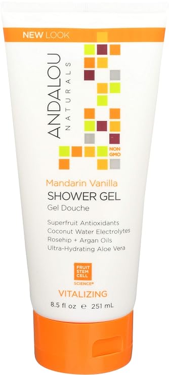 Andalou Naturals Mandarin Vanilla Shower Gel, Moisturizing Body Wash 8.5oz