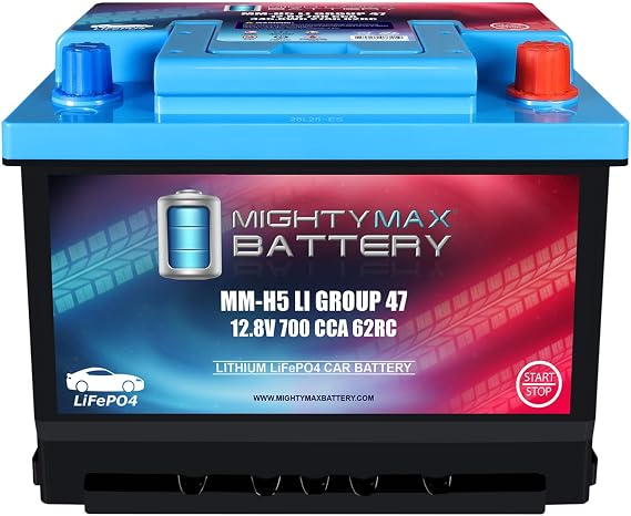 Mighty Max Battery MM-H5LI Group Size 47 12.8V, 27Ah, 62RC, Lithium, 700 CCA, Replacement Battery Compatible with Citroen AX (Non-US/Canada) 90-97