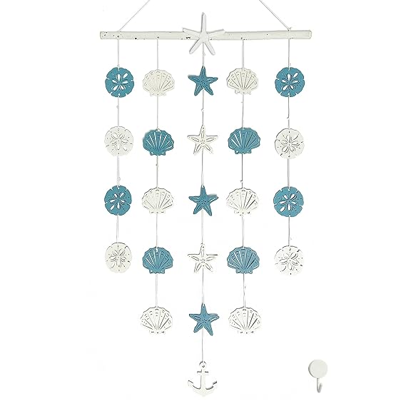Beach Seashell Wall Hanging Decor Coastal Bathroom Decor Wall Art