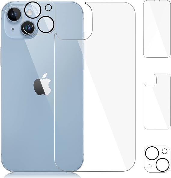 [3 Pack] Screen Protector for iPhone 14,iPhone 14 Camera Protector, iPhone 14 Front and Back Screen Protector Tempered Glass [Anti-Scratch][New Version] Protective Film(6.1")