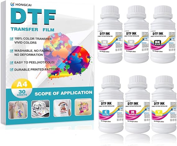 DTF Ink((1C+1M+1Y+1K+2W) +DTF Transfer Film