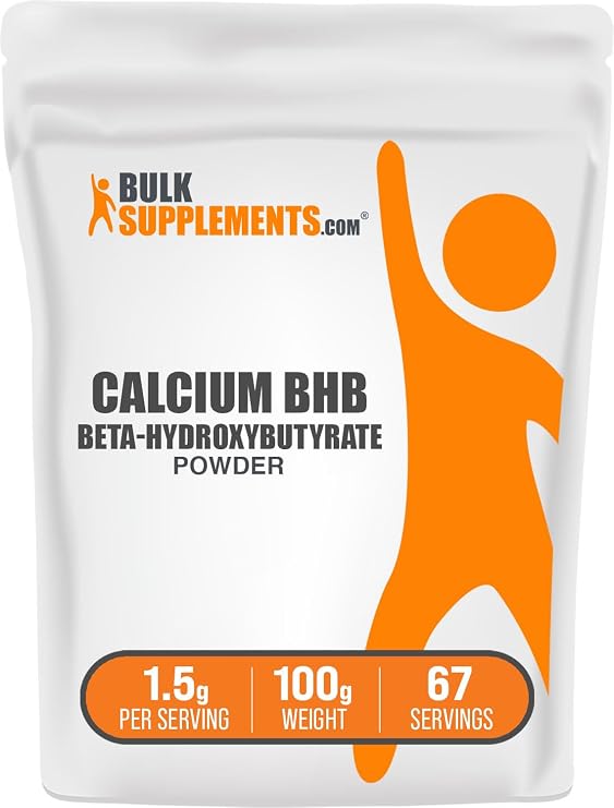 Calcium BHB Powder - Beta HydroxyButyrate Powder, Keto Supplement - Unflavored & Gluten Free, 1.5g per Serving, 100g (3.5 oz) (Pack of 1)