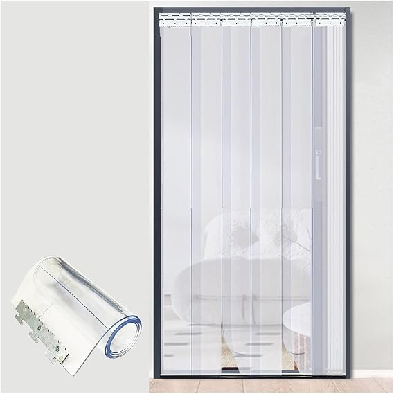 Clear Door Partition Flexible Windows Panel Curtains, Freezer Room Room Partition Strip Curtain Kit (120x230cm/47.24x90.55in)