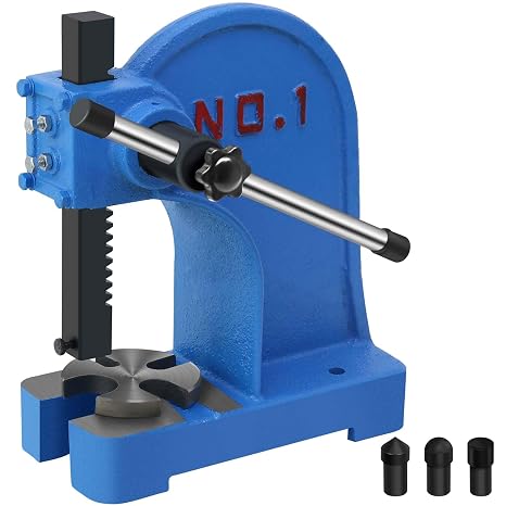 1 Ton Manual Arbor Press,5.5" Maximum Height Heavy Duty Cast Iron | Desktop Punch Press Machine, for Riveting Punching Holes