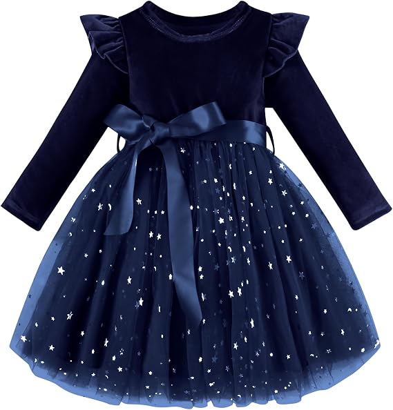 Toddler Baby Girl Velvet Christmas Dress Velvet Sequin Tutu Dress