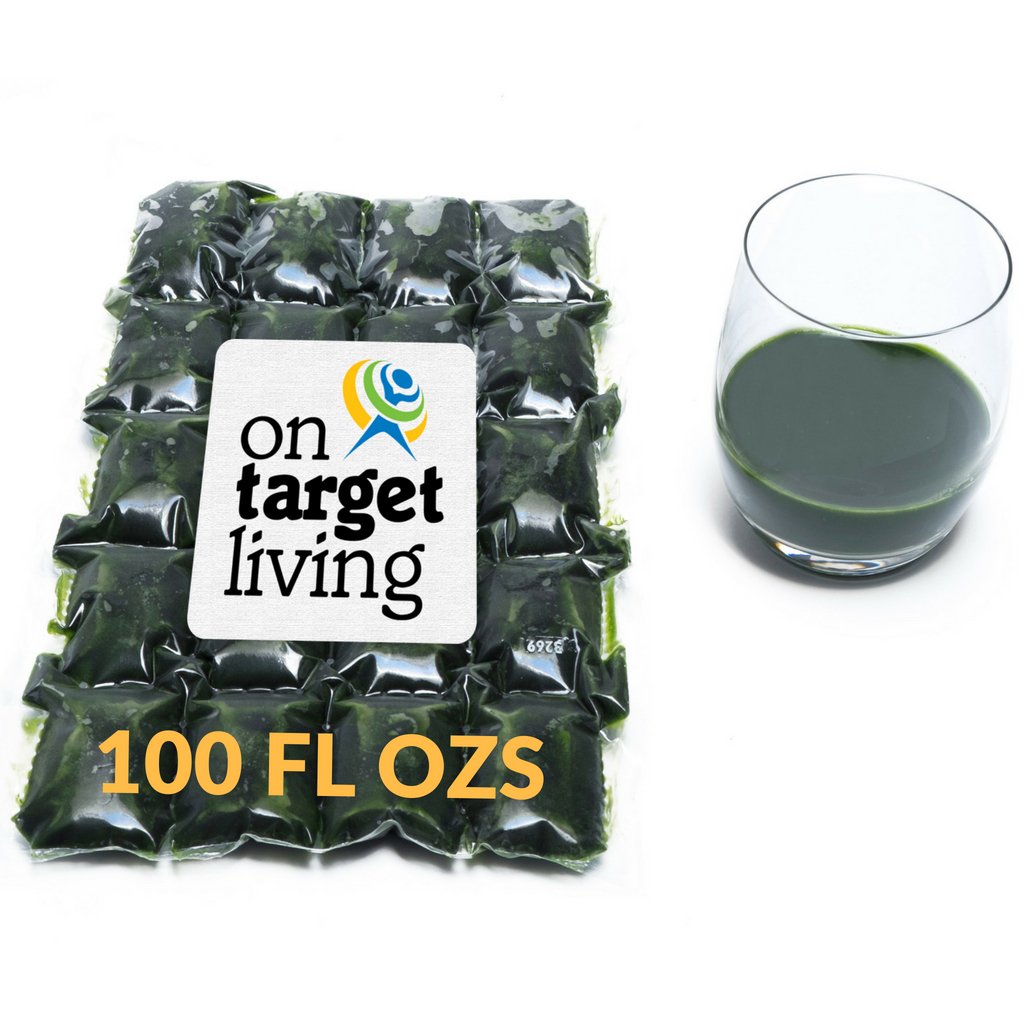 On Target Living Wheatgrass Juice - 100 Fl Ozs - $1.89 Per Oz - 100% Wheatgrass Juice - Field Grown - Flash Frozen - Unpasteurized - 200 x 0.5 Fl Oz Portions