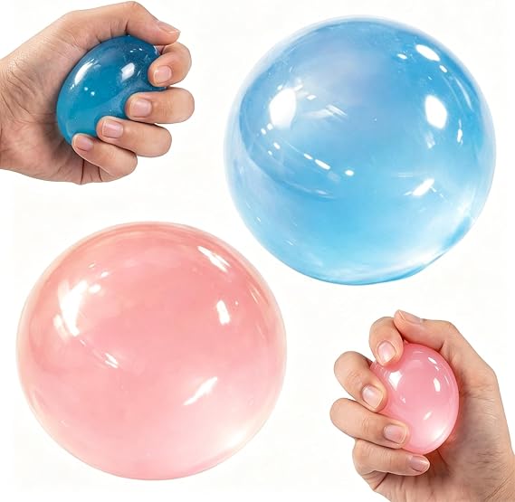 2 PCS Coconut Oil Squishy, Crunchy Squishy, Tool for Learning Focus and Office Use, Two Pack with Pink and Blue Options