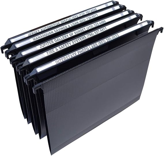 Ultimate Office MagniFile V-Bottom Hanging File Folders, Set of 5 Black