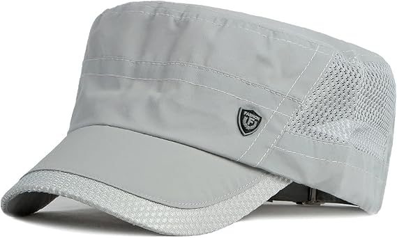 FASHIXD Mesh Military Cap Summer Army Hats for Men Short Bill Hat Cadet Cap